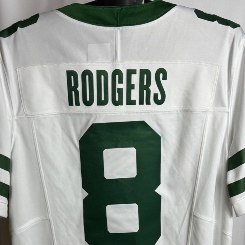 Aaron Rodgers #8 New York Jets Nike NFL Game Jersey – Adult Large – NWT